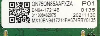 MAIN PARA SMART T SAMSUNG QLED 4K RESOLUCION ( 3840x2160 ) NUMERO DE PARTE BN94-17214B / BN4102855B / BN9417214B / 011008462075 / BN94-18271H / 17214B / PANEL CY--TA075FMEV1H / DISPLAY HV750QUB-S7A / MODELO QN75QN85AAFXZA BA02 - Imagen 2